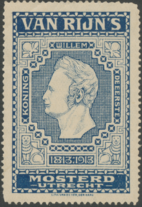 716127 Sluitzegel, uitgegeven ter gelegenheid van 100 jaar Koninkrijk (1813-1913), met de beeltenis van de koningen ...